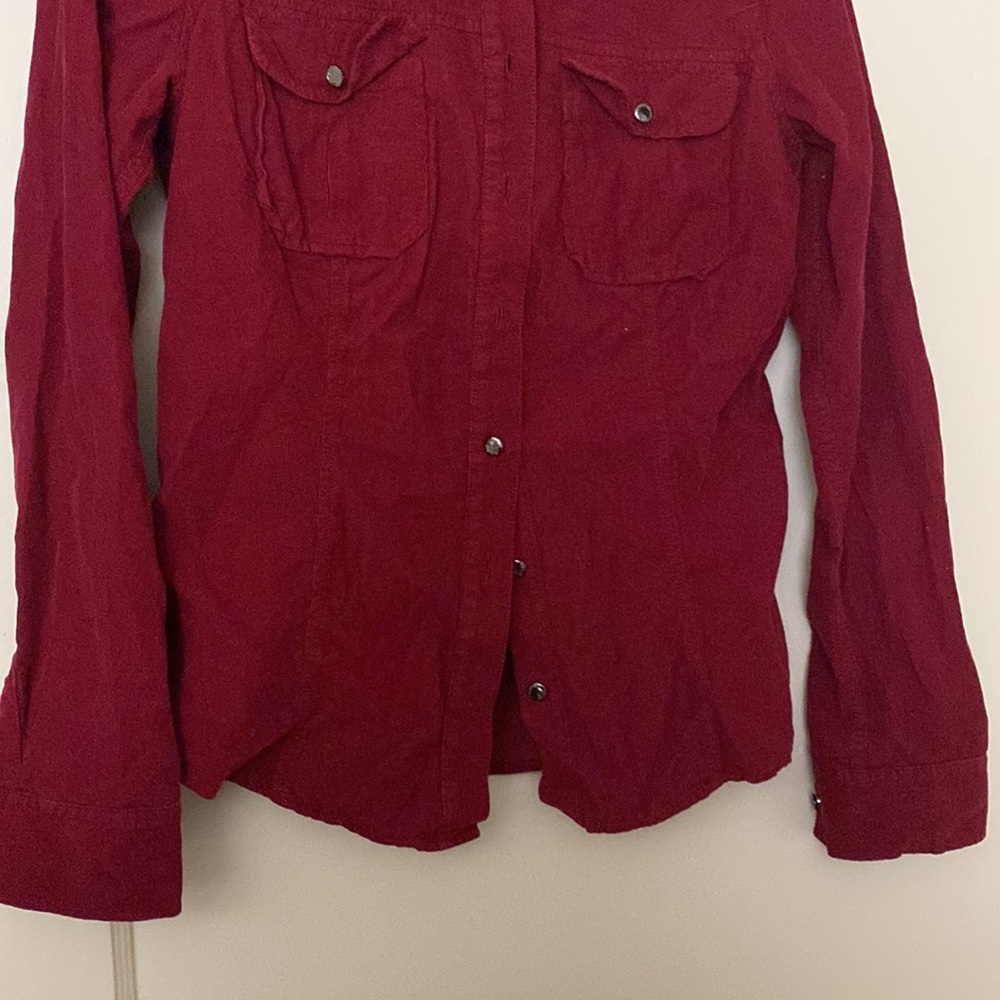 Guess Red Button Down Size: S - image 3